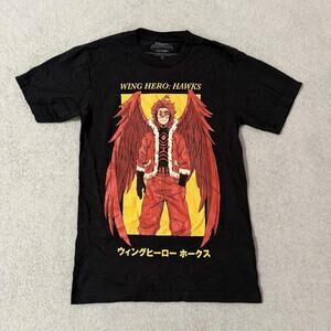 My Hero Academia Hawks Anime T-Shirt Funimation Black Red XS
